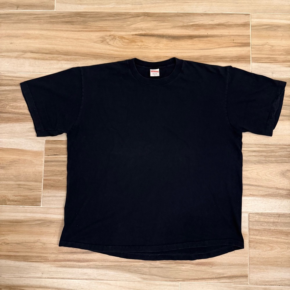 Supreme Blank T-Shirt Mens XL Black Short Sleeve 100% Cotton Made in USA Tee